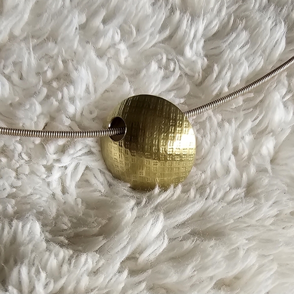 18K Yellow Gold and Sterling Silver Basket pattern McGurrin Studio Necklace - Picture 5 of 12